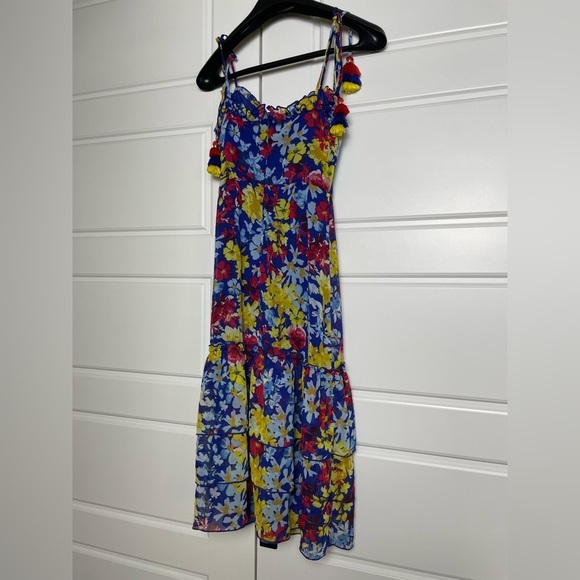 Lulus VACAY SERA SERA BLUE FLORAL MIDI DRESS NWT - Picture 4 of 8